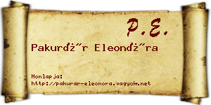 Pakurár Eleonóra névjegykártya
